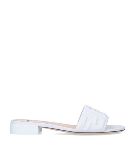 womens fendi white leathet studded slides cheap|fendi slides for sale.